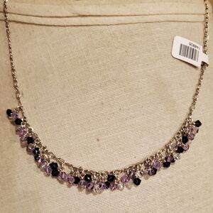 Elegant Silver and Purple Necklace